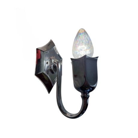 VL1380 Antique Vintage Art Deco Chrome Plated Bare Bulb Tulip Sconce Restored