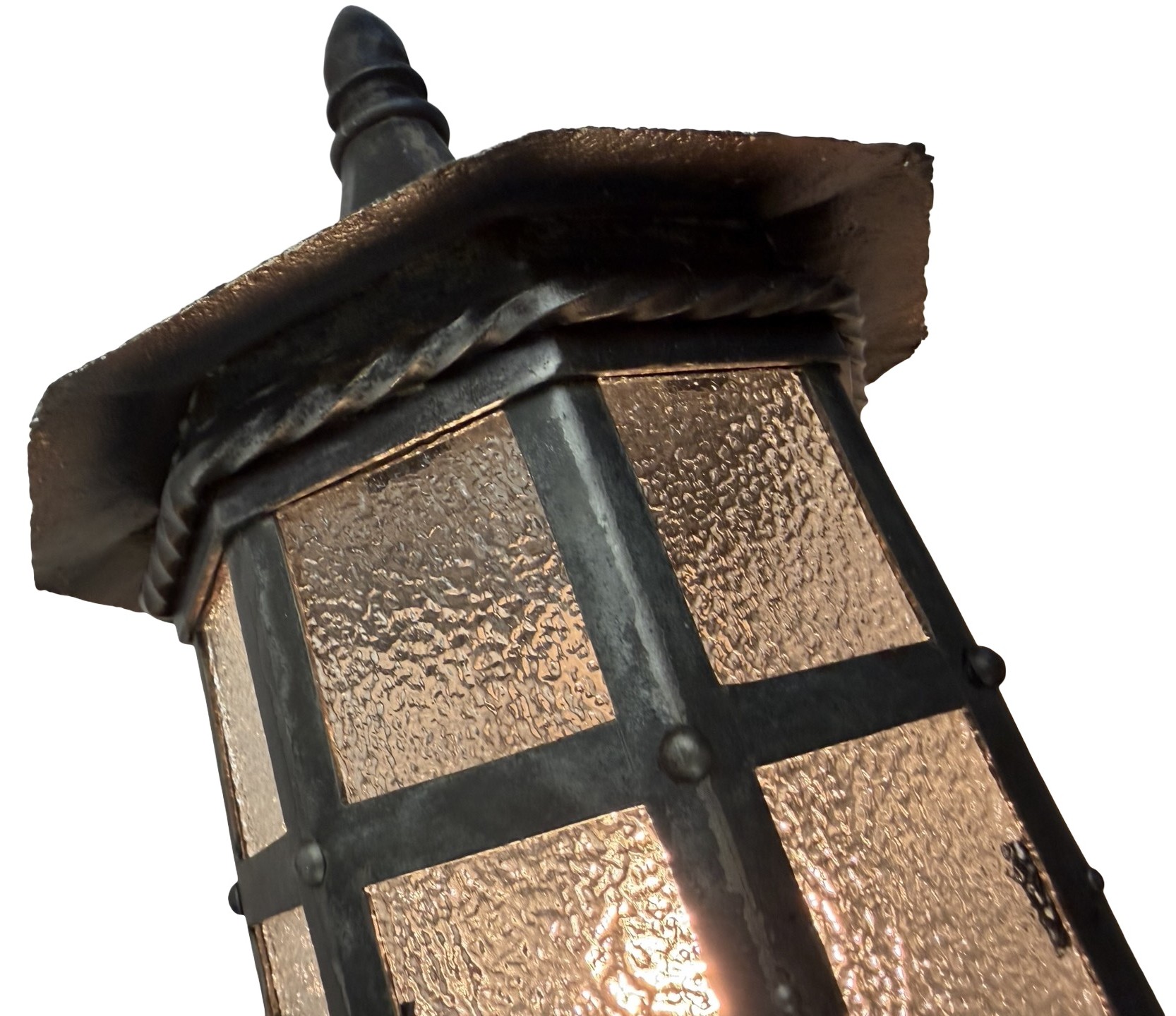 VL1370 Antique c1910 Cast & Wrought Iron Outdoor Sconce Coach Light Restored - Image 6