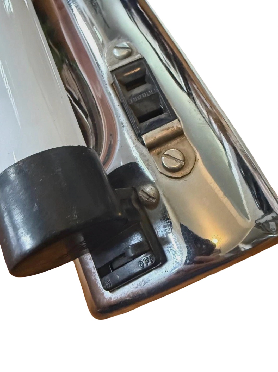 VL1369 Pair Vintage c1940 Lumiline Sconces Retro Machine Age Chrome All Original - Image 4