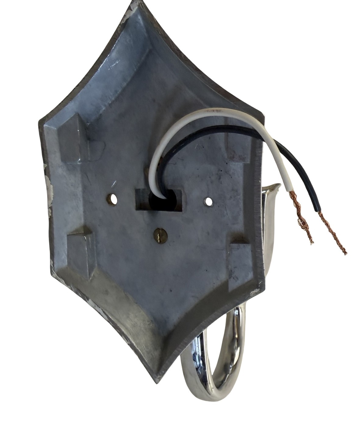 VL1380 Antique Vintage Art Deco Chrome Plated Bare Bulb Tulip Sconce Restored - Image 7