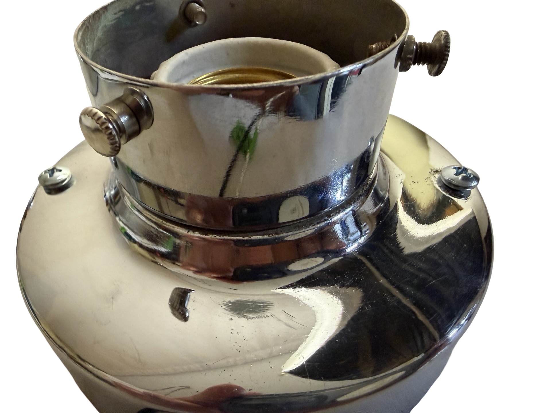 VL1376 Pr Vintage c1930 Art Deco Chrome Moe Bridges Sconces Milk Glass Restored - Image 8