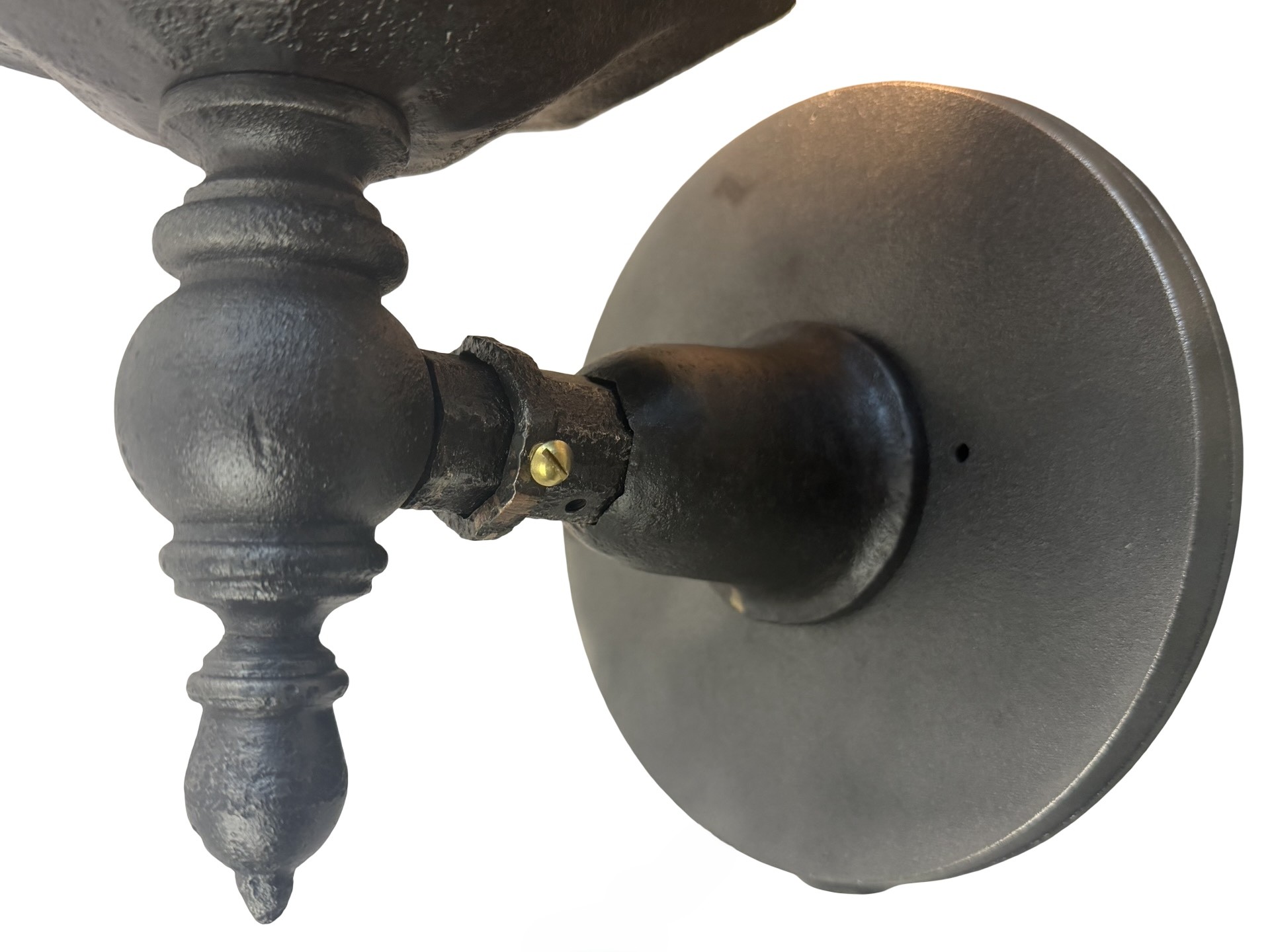 VL1370 Antique c1910 Cast & Wrought Iron Outdoor Sconce Coach Light Restored - Image 7