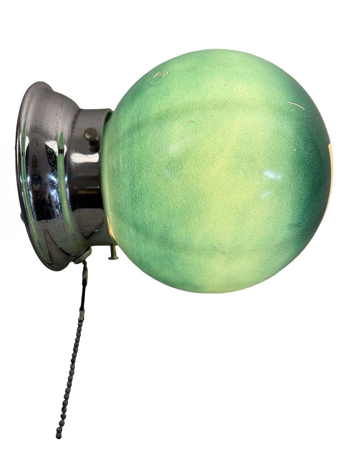 VL1381 Vintage c1930 Exit Light Sconce Green Glass Theater Salvage Restored - Image 6