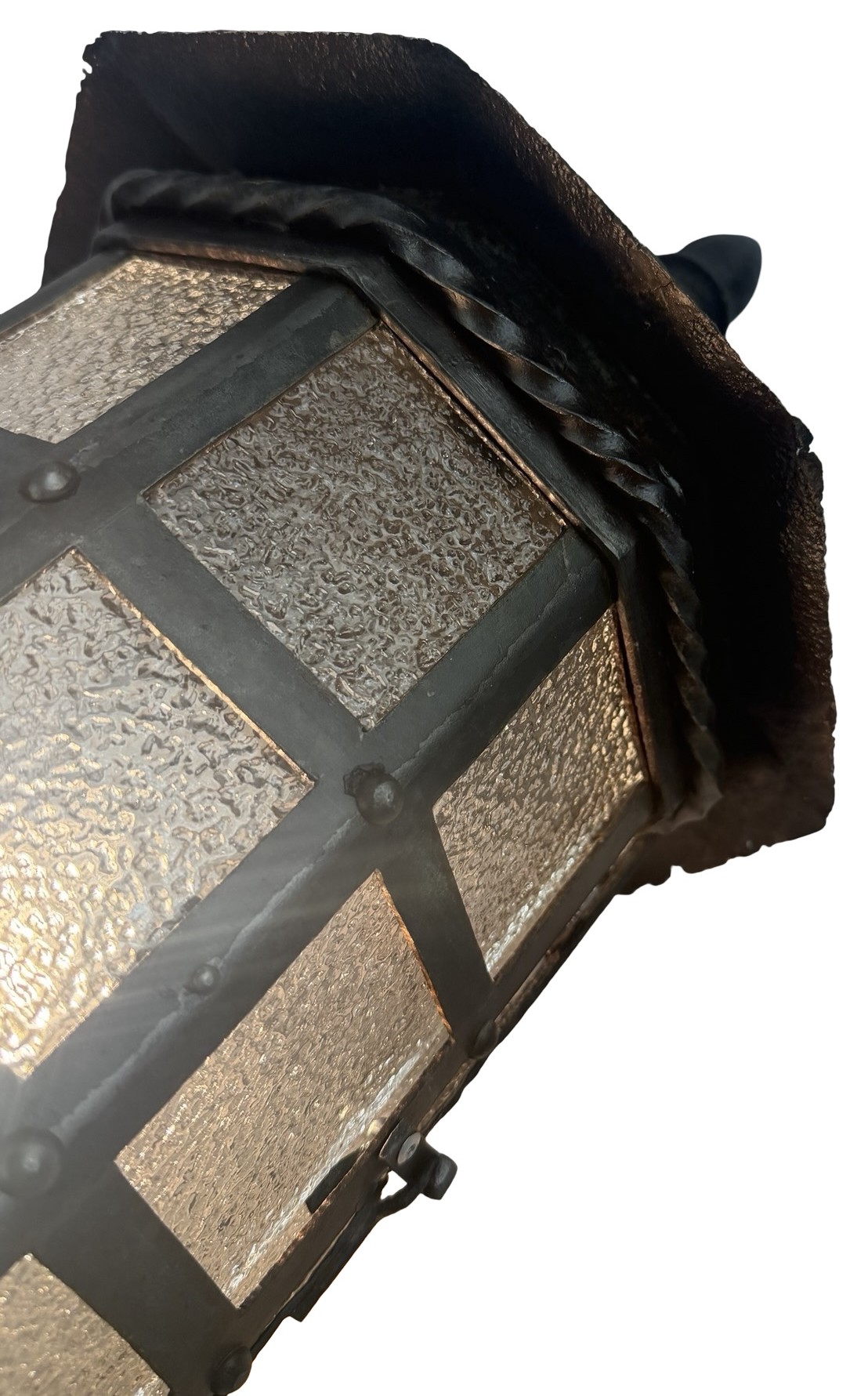 VL1370 Antique c1910 Cast & Wrought Iron Outdoor Sconce Coach Light Restored - Image 8