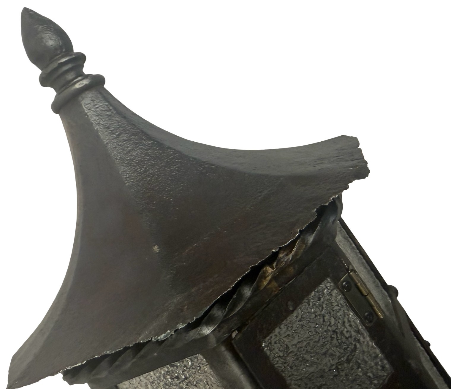 VL1370 Antique c1910 Cast & Wrought Iron Outdoor Sconce Coach Light Restored - Image 5