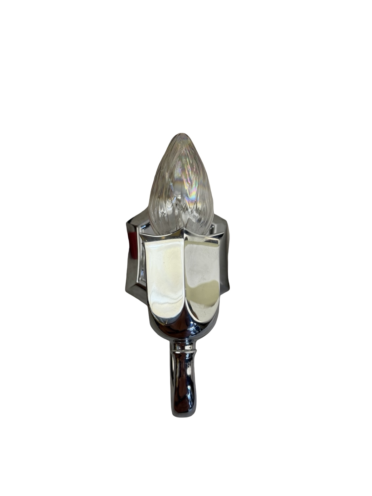 VL1380 Antique Vintage Art Deco Chrome Plated Bare Bulb Tulip Sconce Restored - Image 4