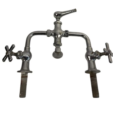 VP1007 Antique c1920s Nickel Plated Brass Bridge Faucet As Is