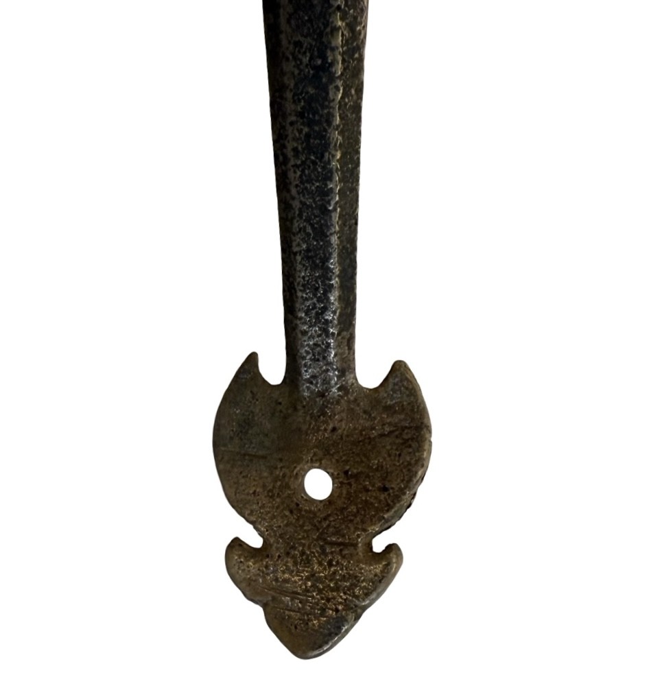 AH1045 Antique c1920 Cast Bronze Tudor Craftsman Sargent Door Handle Restored - Image 3