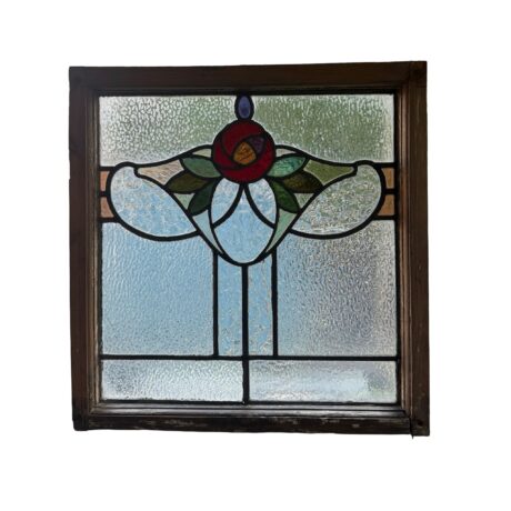 AG1104 Antique c1905 Mackintosh Rose Piano Window Art Nouveau Original Glass