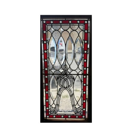 AG1102 Antique c1900 Victorian Landing Window Beveled Wheel Cut Jewels Original