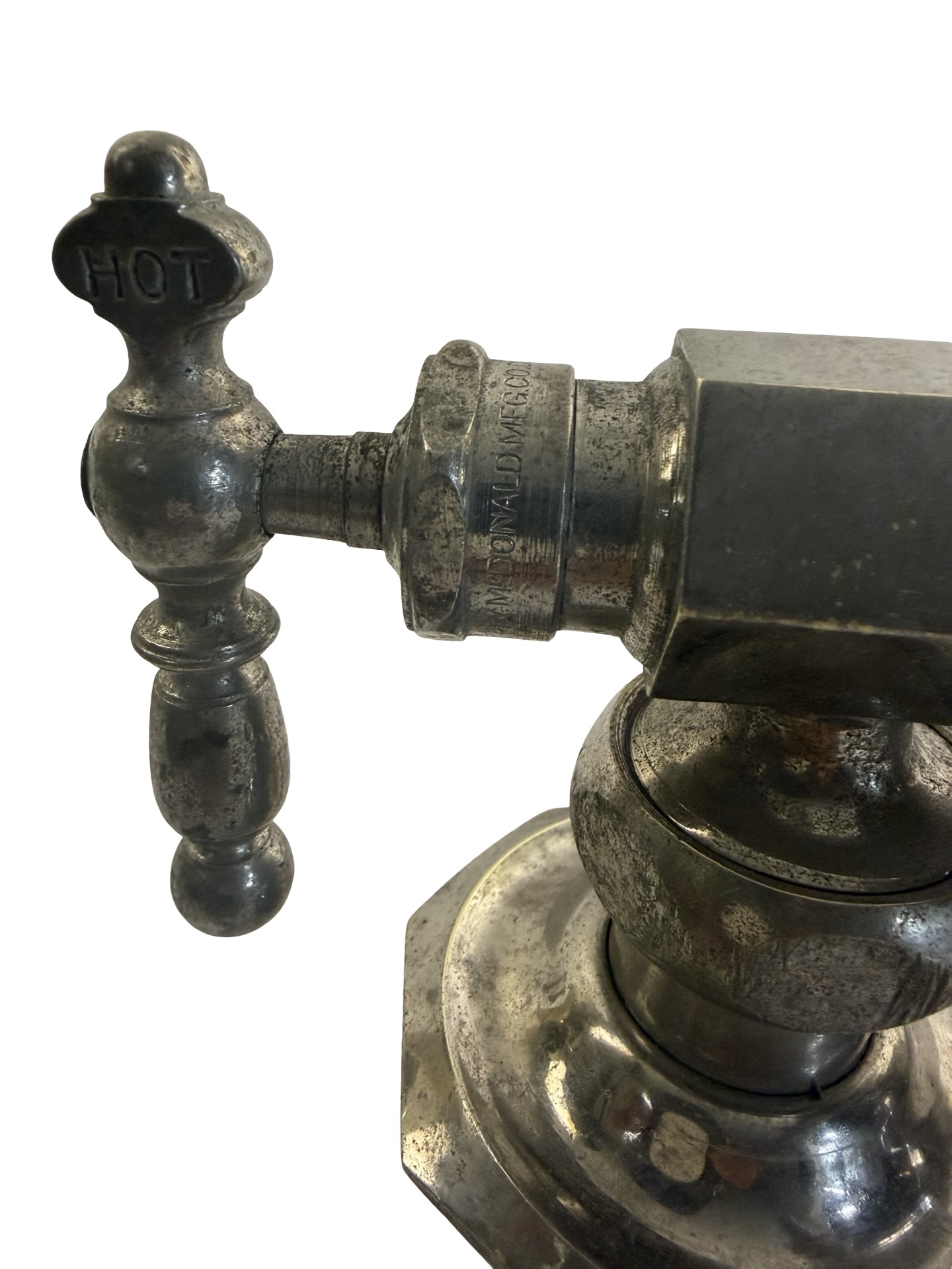VP1009 Antique c1920s Brass Deck Mount A.Y. McDonald Fuller Ball Faucet - Image 3