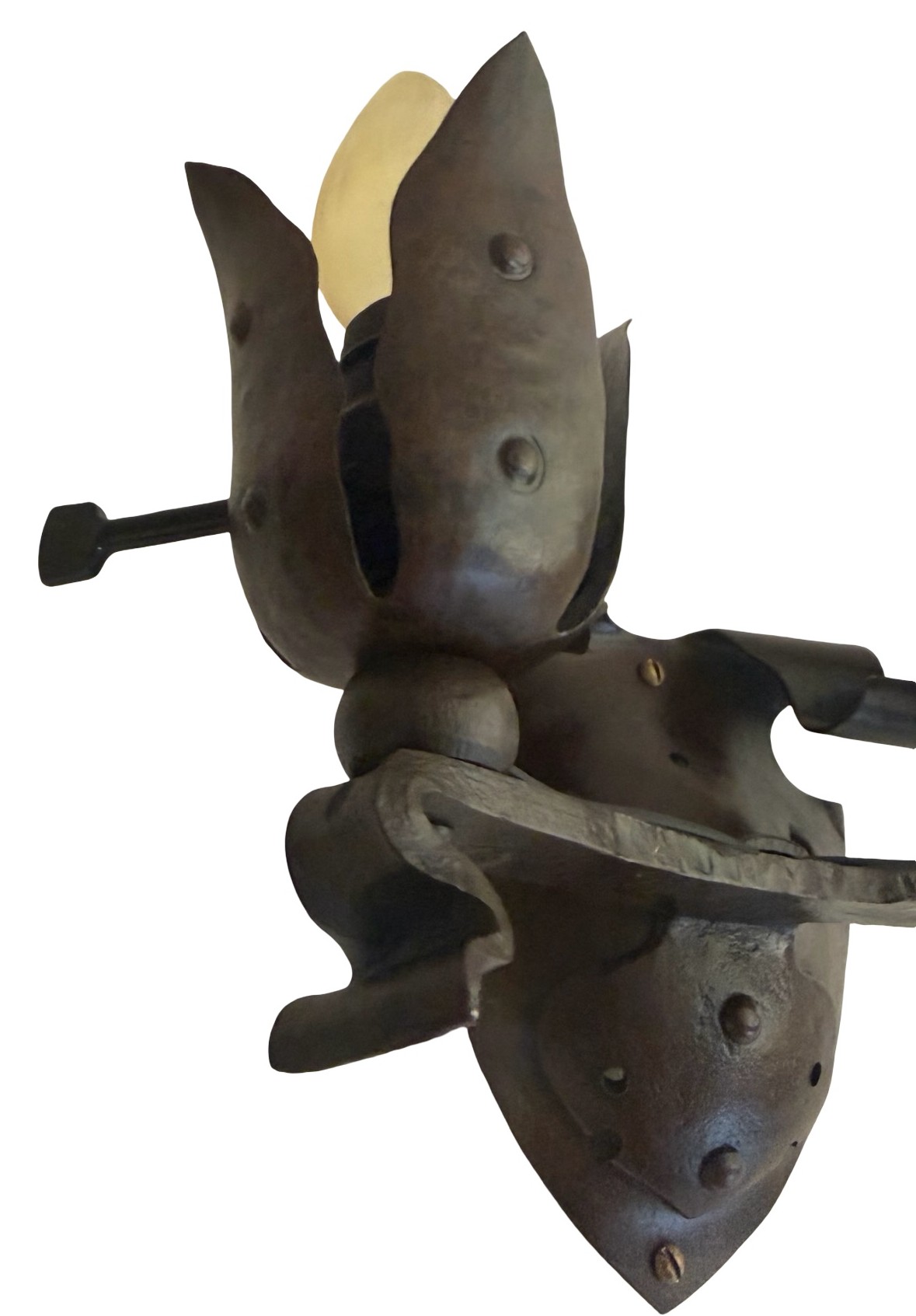 VL1399 Pr Antique c1910 French Gothic Spanish Revival A&C Iron Sconces Restored - Image 3
