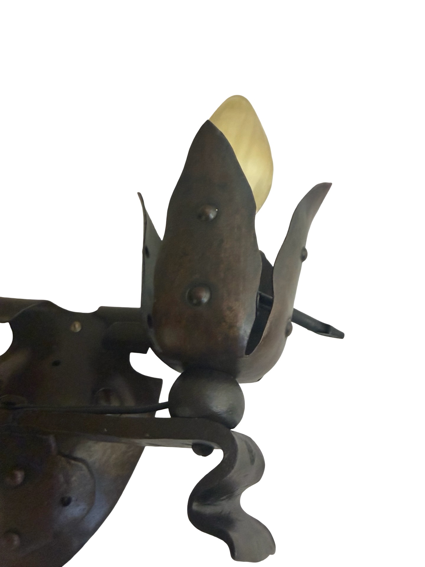 VL1399 Pr Antique c1910 French Gothic Spanish Revival A&C Iron Sconces Restored - Image 4