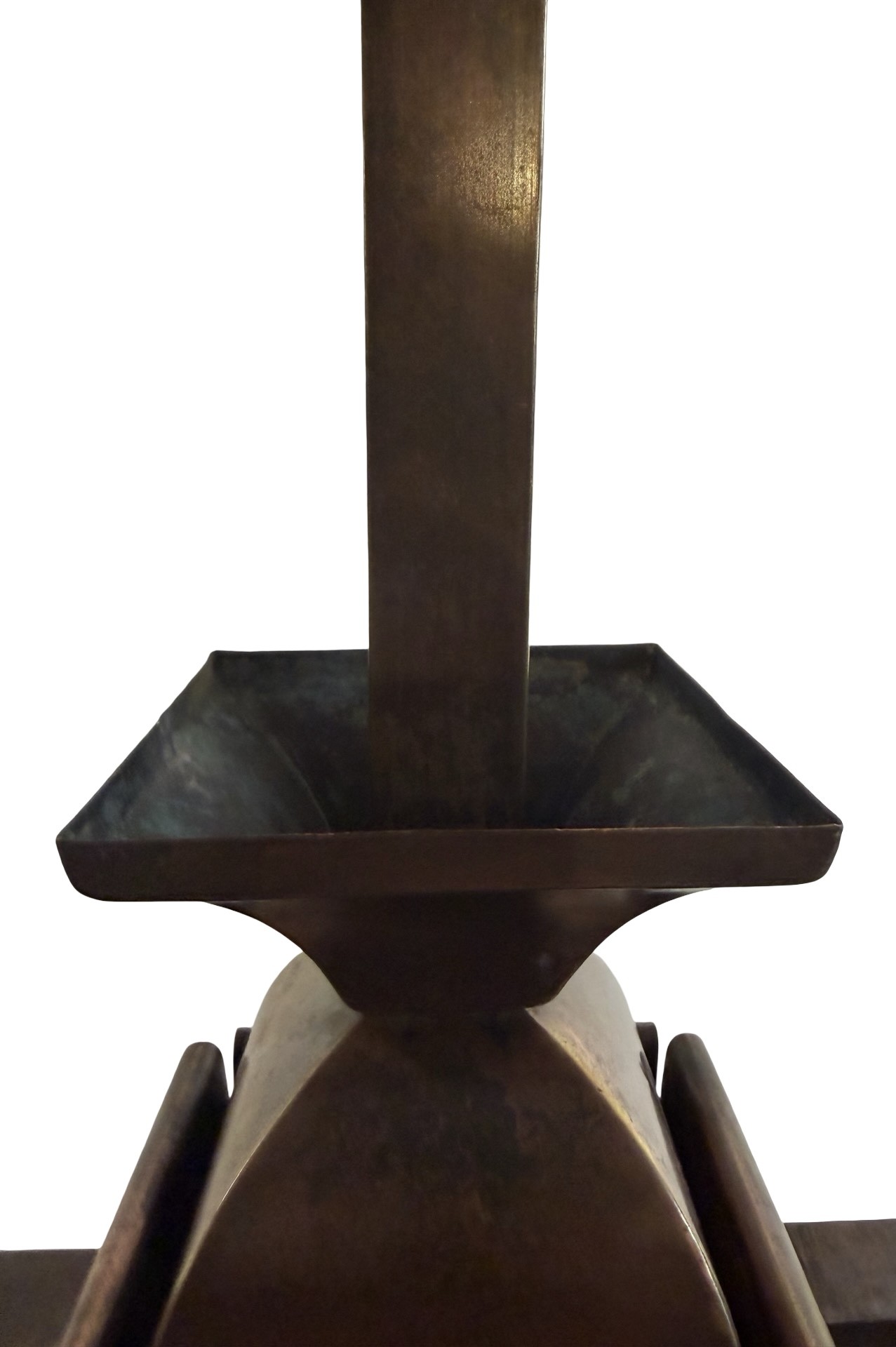 VL1398 Antique c1910 Brass Craftsman Wakefield Pendant Emeralite Shades Restored - Image 4