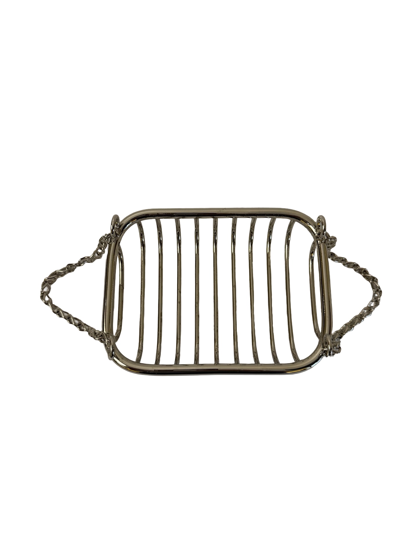 VBP1116 Antique c1910 Nickel Plated Soap Dish Chains for Wall Spigots Restored - Image 2