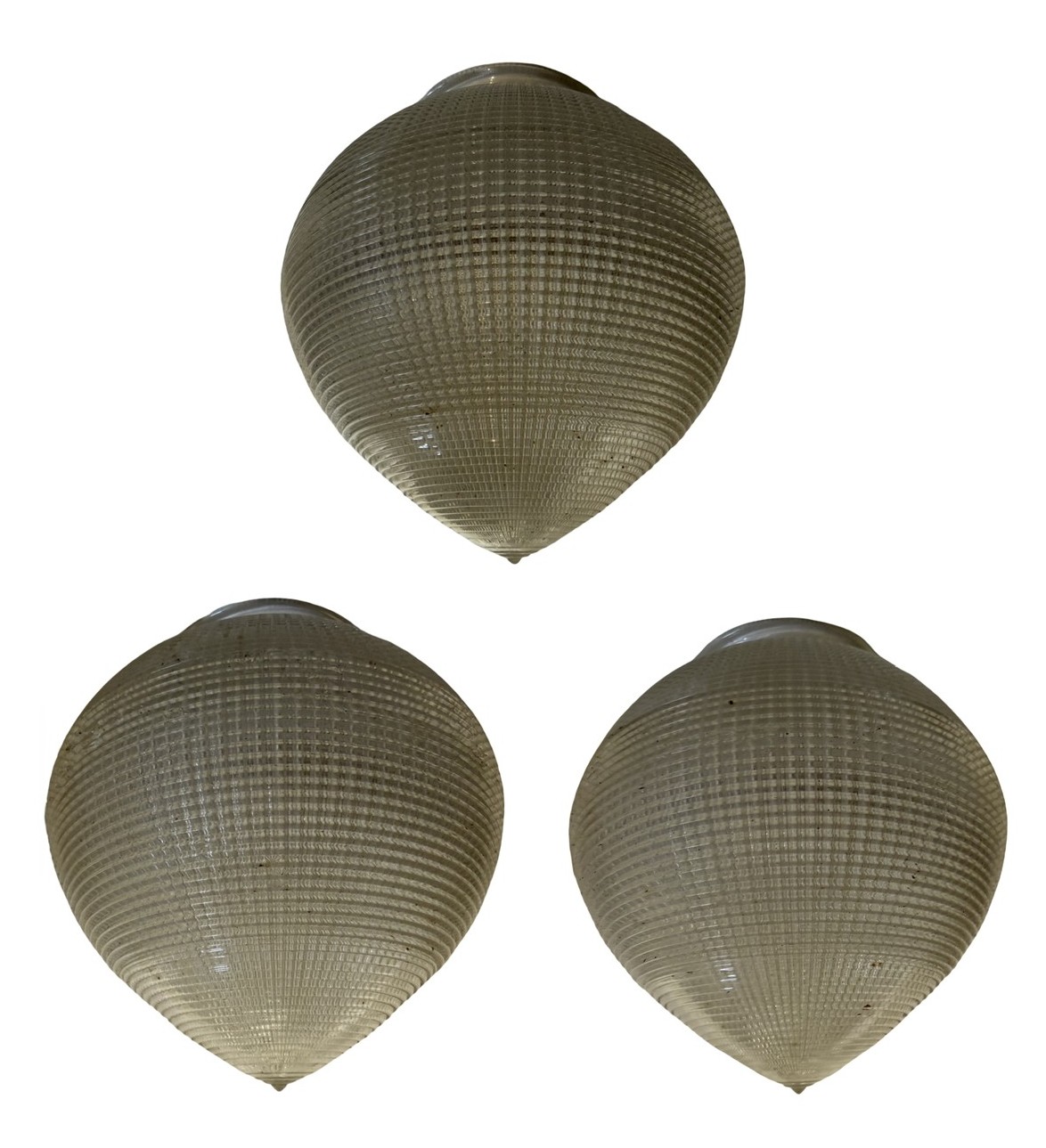 VL1394 Antique c1915 Brass Pendants Stalagmite Dental Prismatic Shades Restored - Image 6