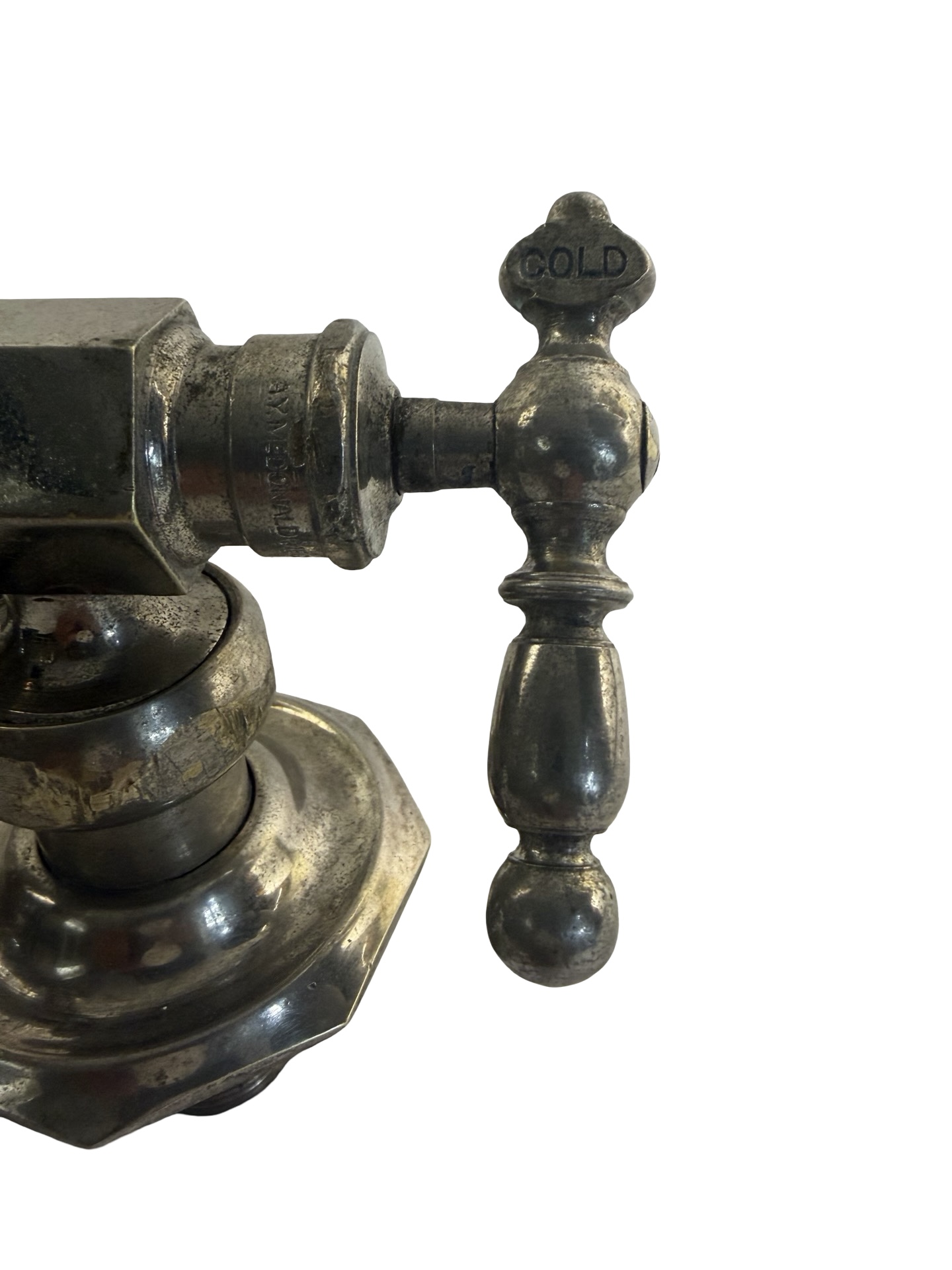 VP1009 Antique c1920s Brass Deck Mount A.Y. McDonald Fuller Ball Faucet - Image 4