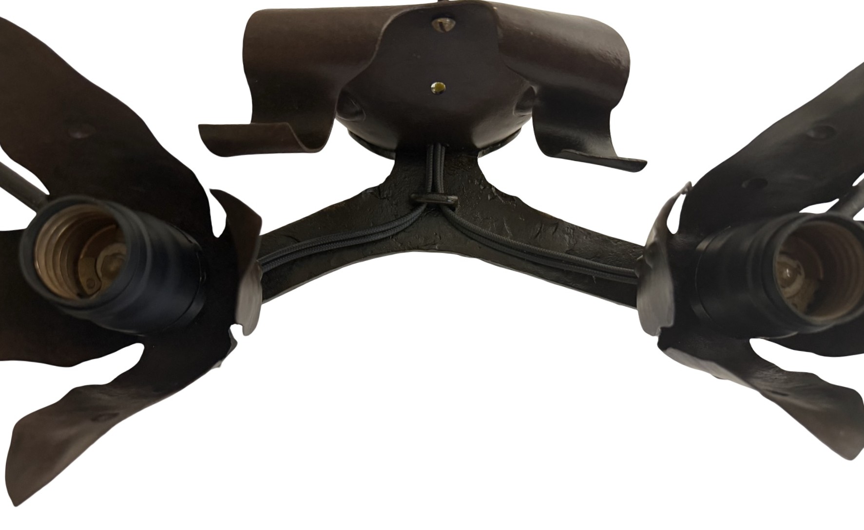 VL1399 Pr Antique c1910 French Gothic Spanish Revival A&C Iron Sconces Restored - Image 6