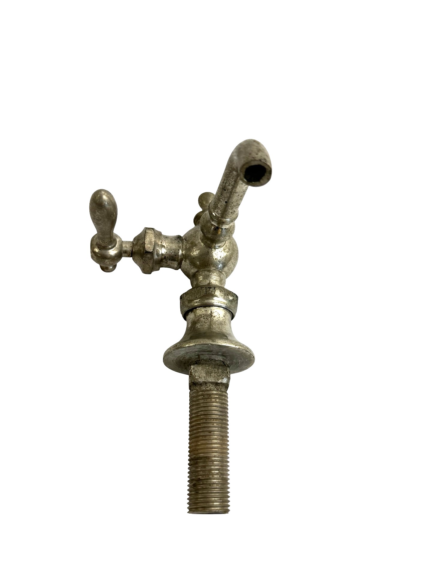 VP1012 Antique c1910 Nickel Plated Brass Fuller Ball Lavatory Fixture As Is - Image 3