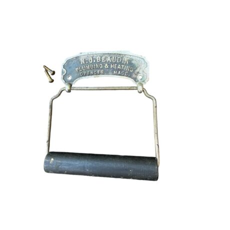 VBP1125 Antique c1910 Wolverine Brass Toilet Paper Holder Advertising Restored