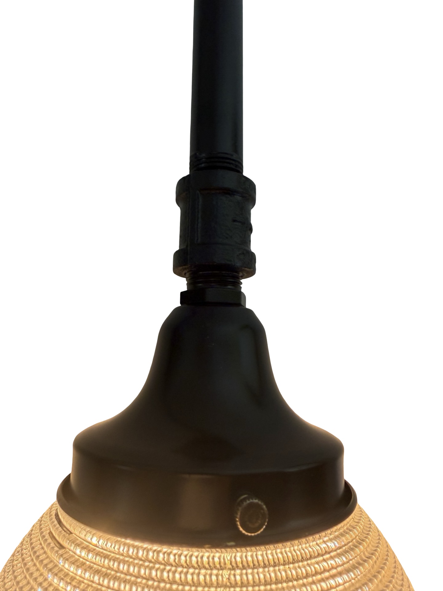 VL1406 Antique c1915 Gooseneck Arm Sconce Barn Garage Light 5in Prismatic Globe - Image 5