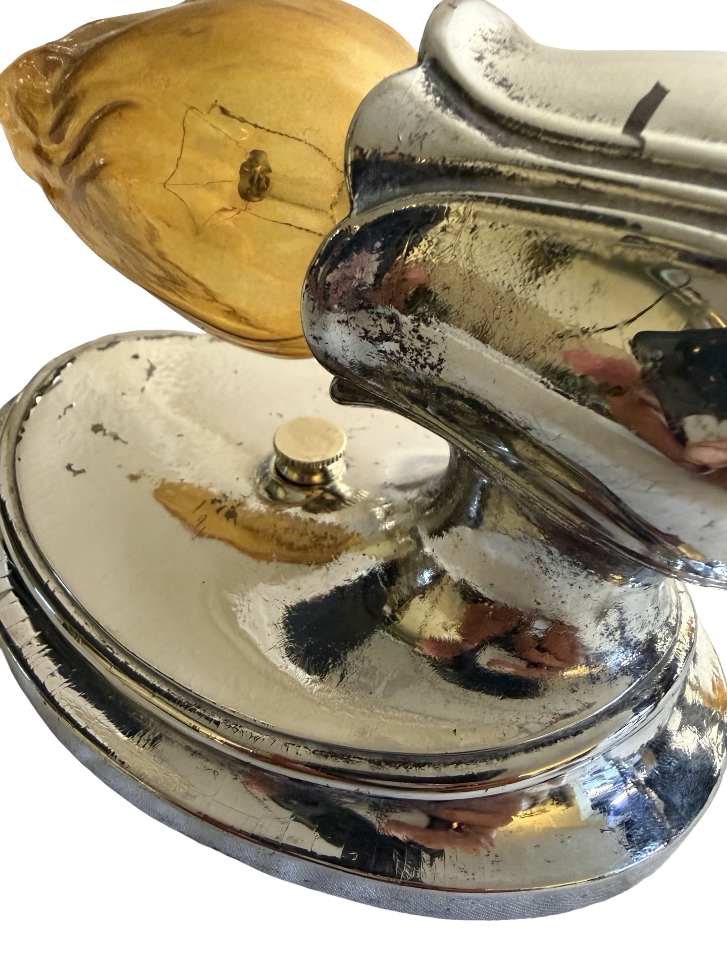 VL1407 Pair Art Deco c1925 Lightolier Nickel Plated Brass Sconces Restored - Image 3
