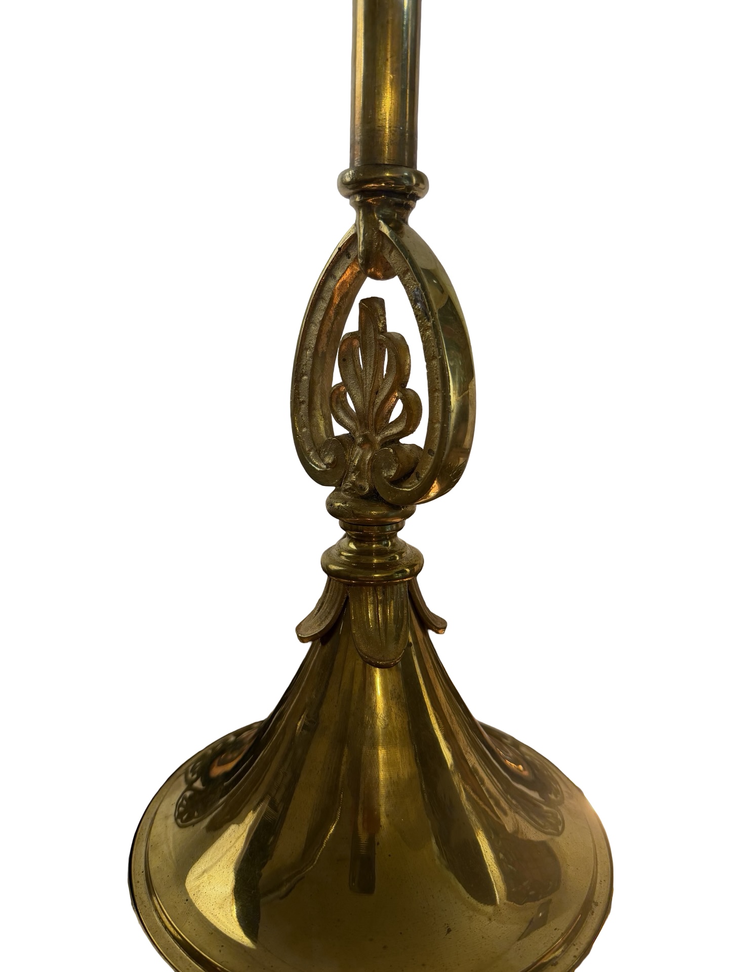 VL1402 Antique Vintage c1915 Cast Bronze 8 Light Bare Bulb Chandelier Restored - Image 3