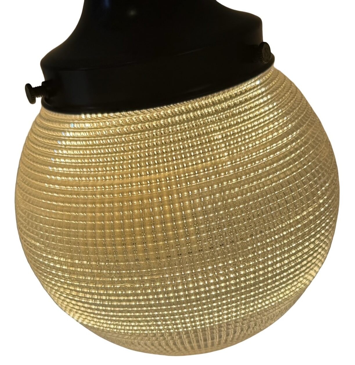 VL1406 Antique c1915 Gooseneck Arm Sconce Barn Garage Light 5in Prismatic Globe - Image 8