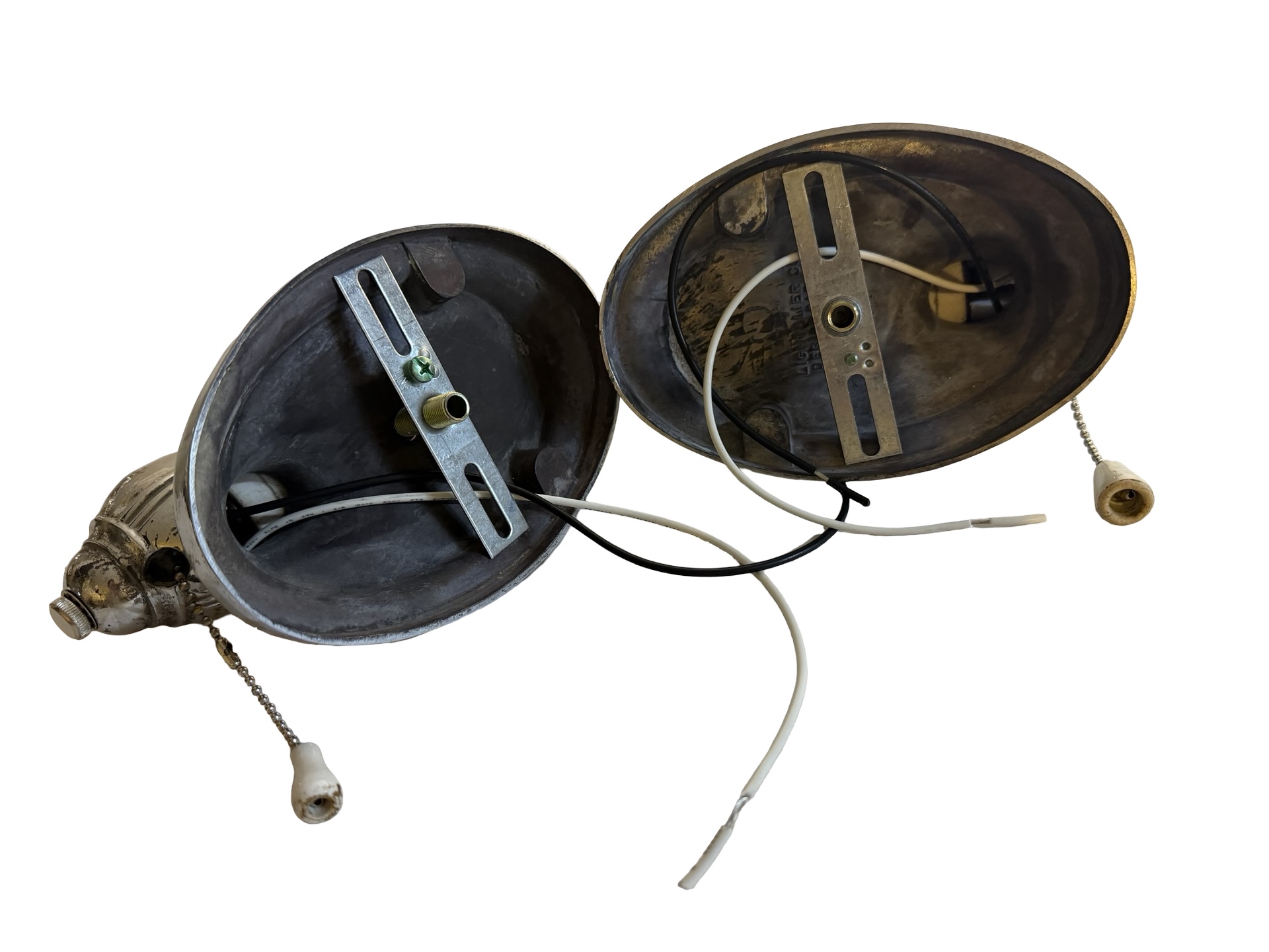 VL1407 Pair Art Deco c1925 Lightolier Nickel Plated Brass Sconces Restored - Image 10