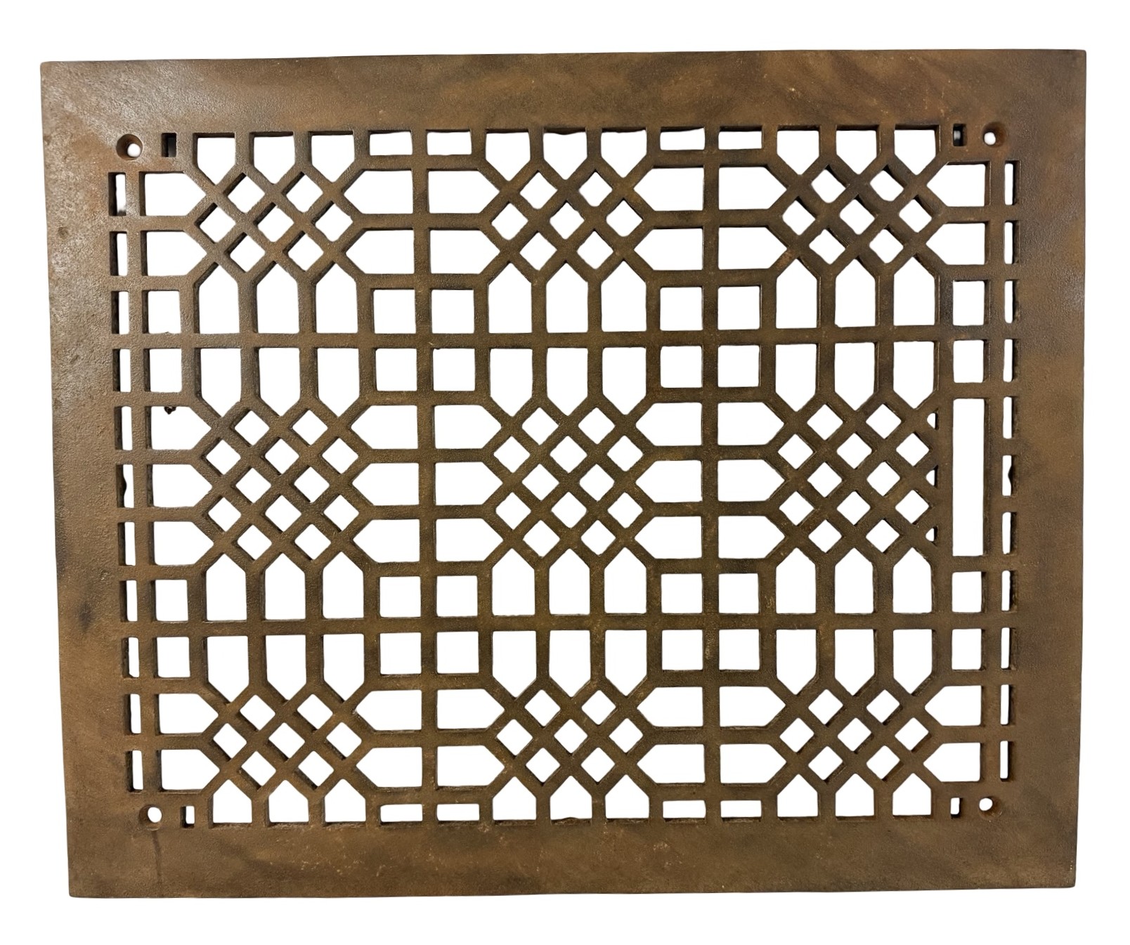 AC1015 Antique c1900 Cast Iron Grate 20 x 16 Cold Air Return Grate Vent MINT