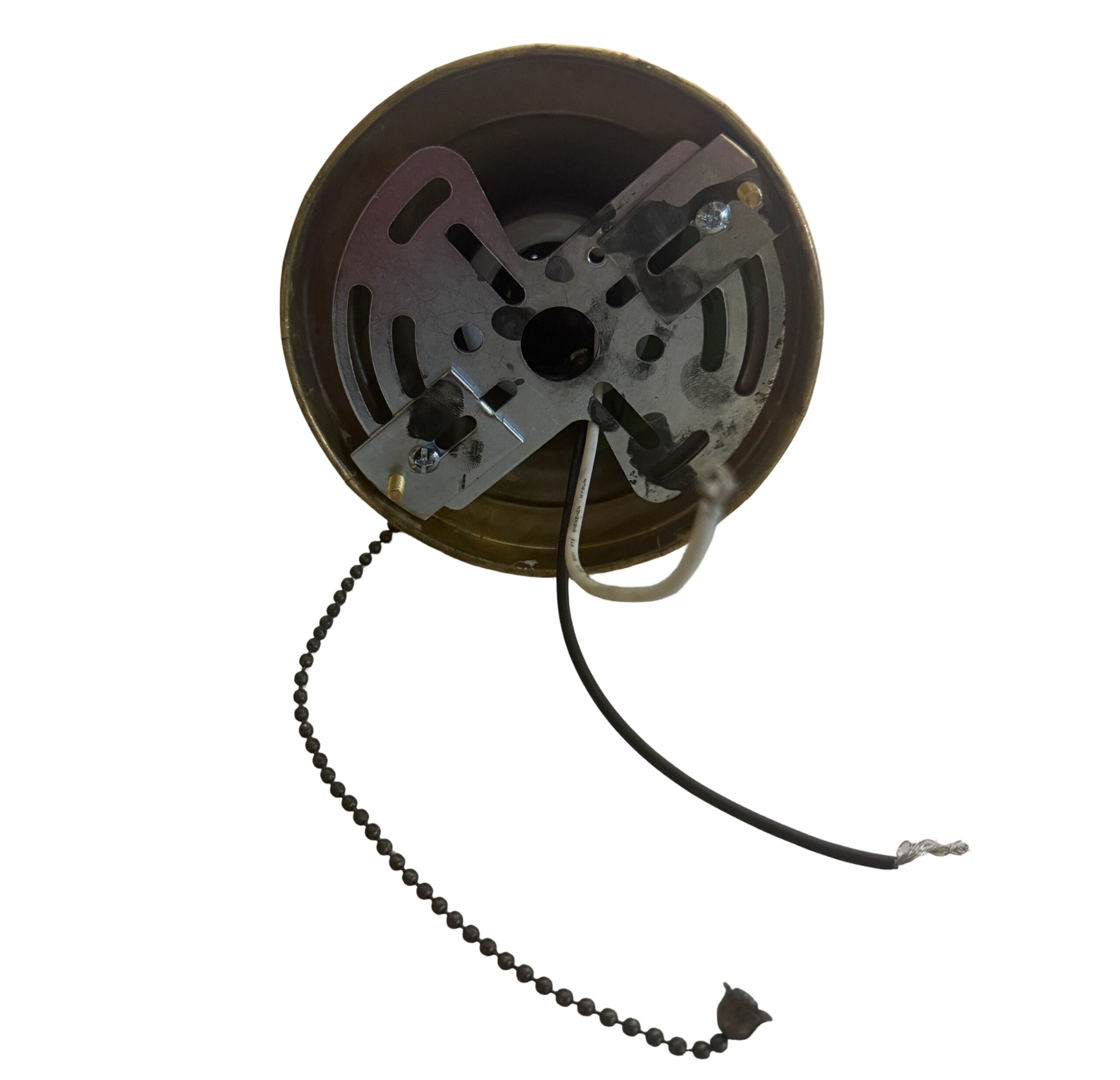 VL1414 Antique Brass c1904 Semi-Flush Mount Rare Holophane Pagoda Shade Restored - Image 5