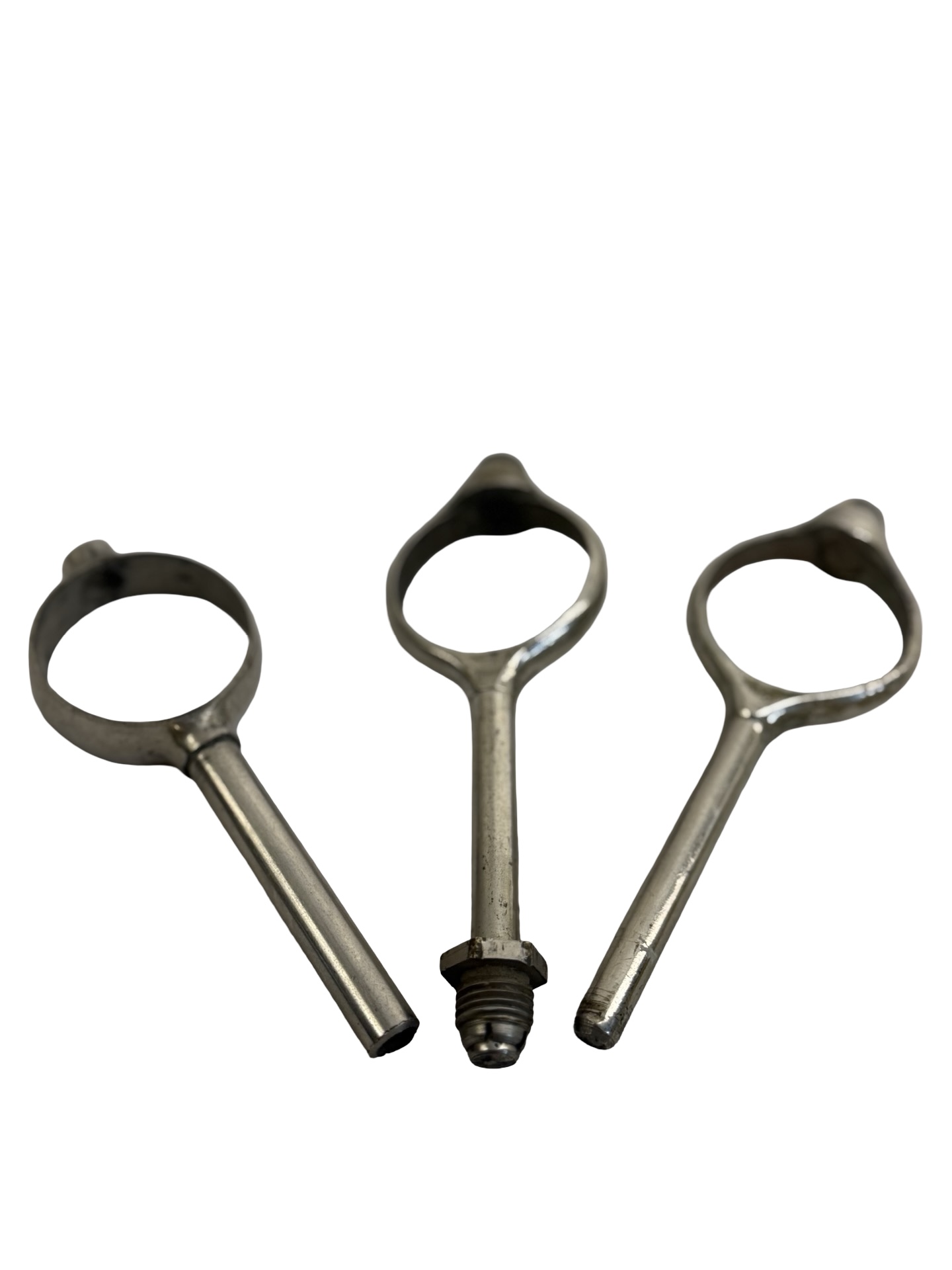 VP1013 Antique c1900 Nickel Plated High Tank Toilet Parts Wall Stays Rods Pulls - Image 5