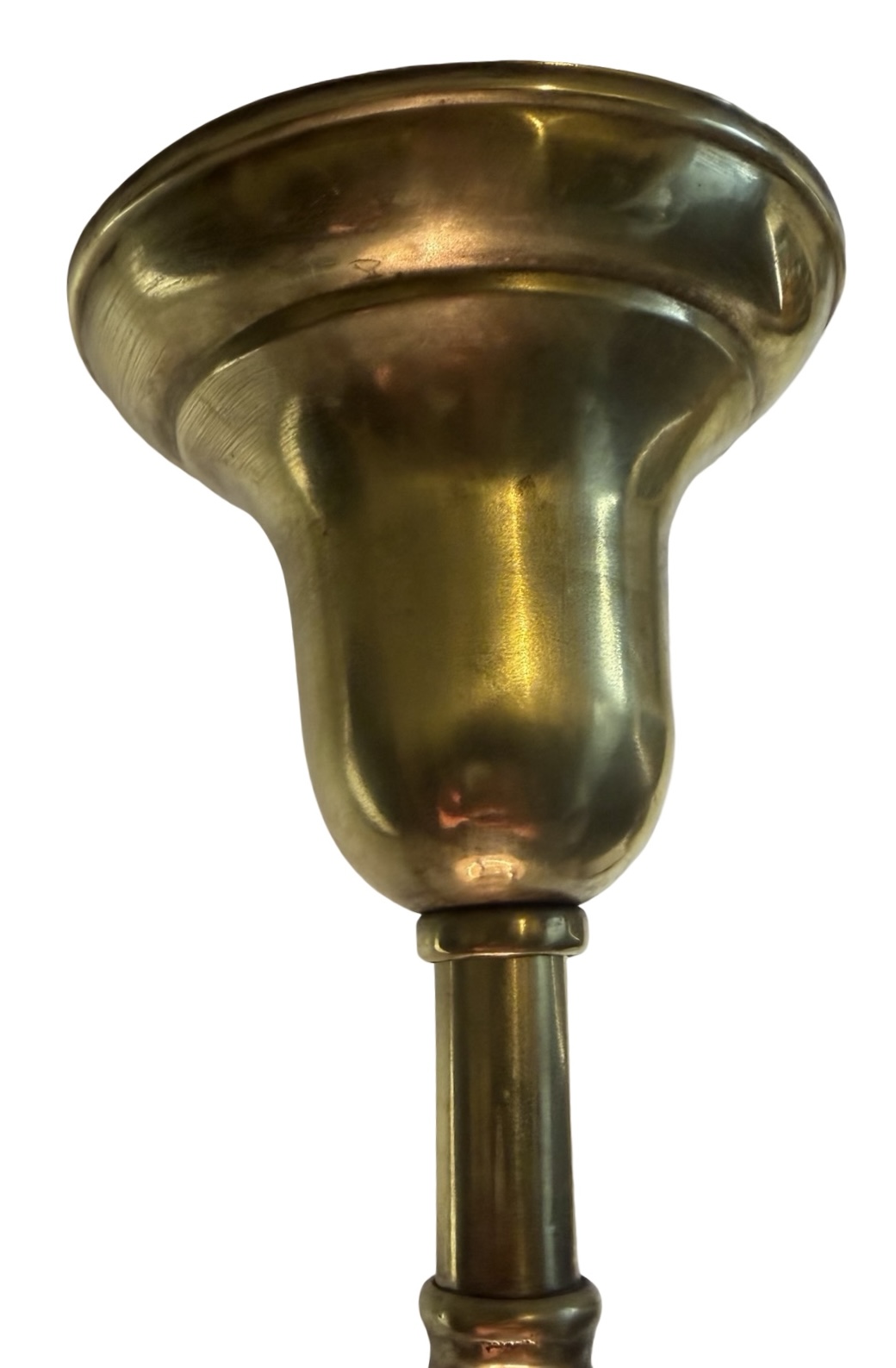 VL1413 Antique Victorian Brass c1900 Pendant Interior Etched Globe Restored - Image 5